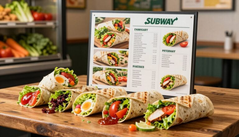 Subway Wraps Menu